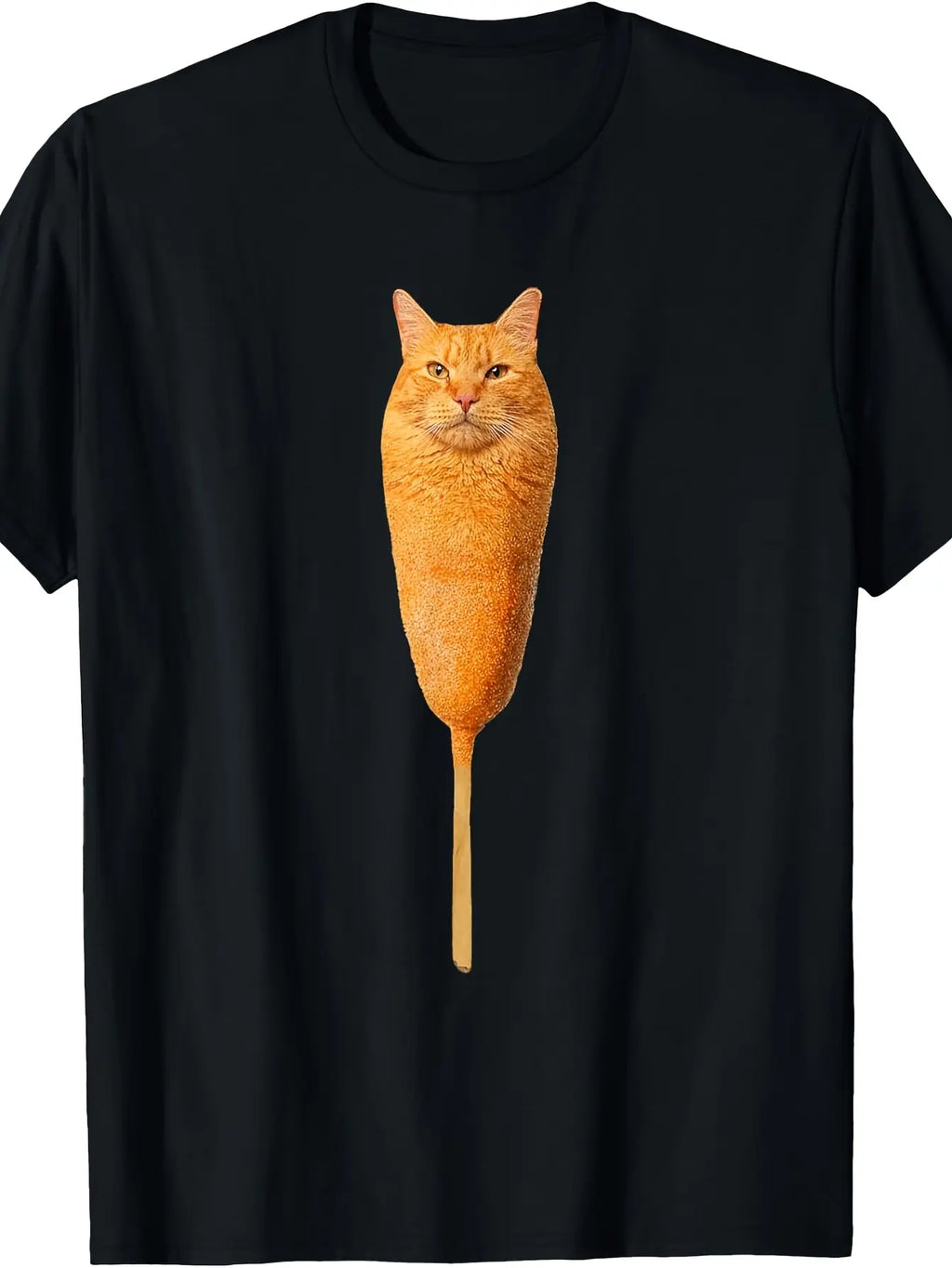Corndog Cat Meme T Shirt Mens All Weather Comfortable Soft Short Sleeved Shirt Fun Short Sleeved Shirt