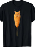 Corndog Cat Meme T Shirt Mens All Weather Comfortable Soft Short Sleeved Shirt Fun Short Sleeved Shirt
