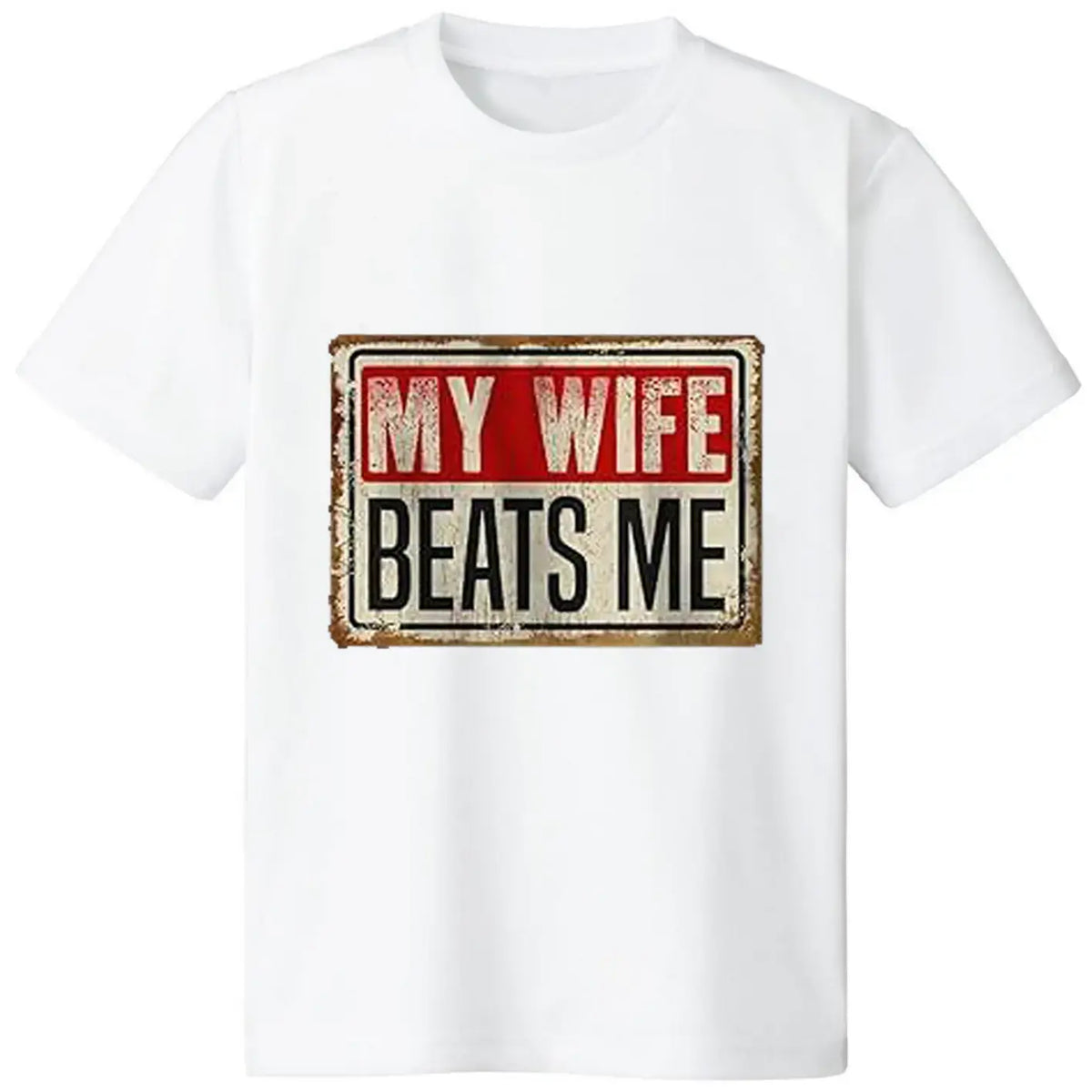 Cotton Short Sleeve T-Shirt Funny My Wife Beats Me Shirt, American Flag Husband and Wife Shirts, Husband Shirt for Men, Father's Day Gift, Tshirt Unisex