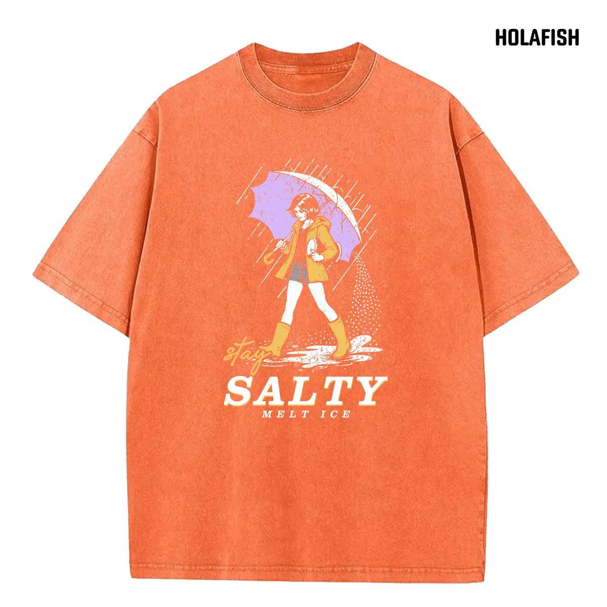 Holafish Women's Vintage Acid Wash Graphic Tee, Soft Cotton Short Sleeve Top, Casual Relaxed Fit Crewneck for Layering, Jeans