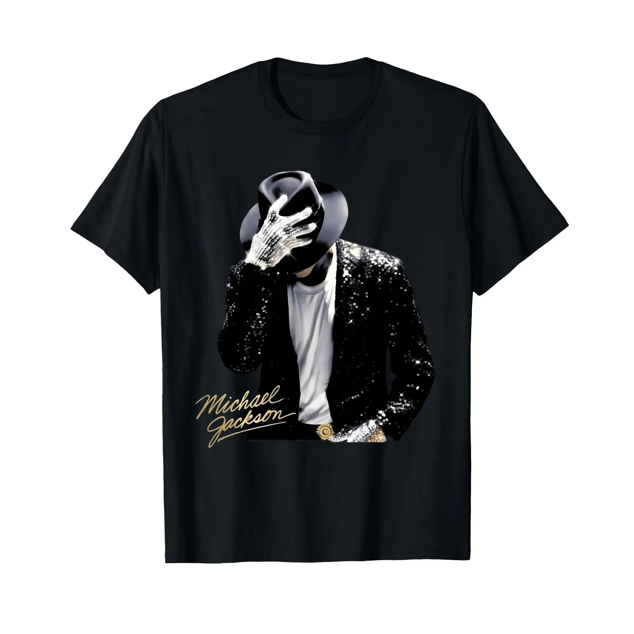 Men's Classic Cut Round Neck Short-Sleeve Casual Halftone Tshirt - True Size Streetwear Clothes, Michael Jackson King of Pop Fan Gift