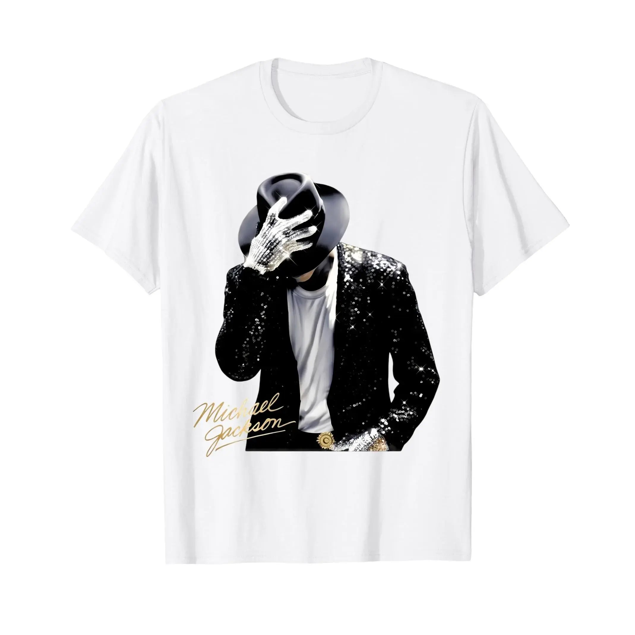 Men's Classic Cut Round Neck Short-Sleeve Casual Halftone Tshirt - True Size Streetwear Clothes, Michael Jackson King of Pop Fan Gift