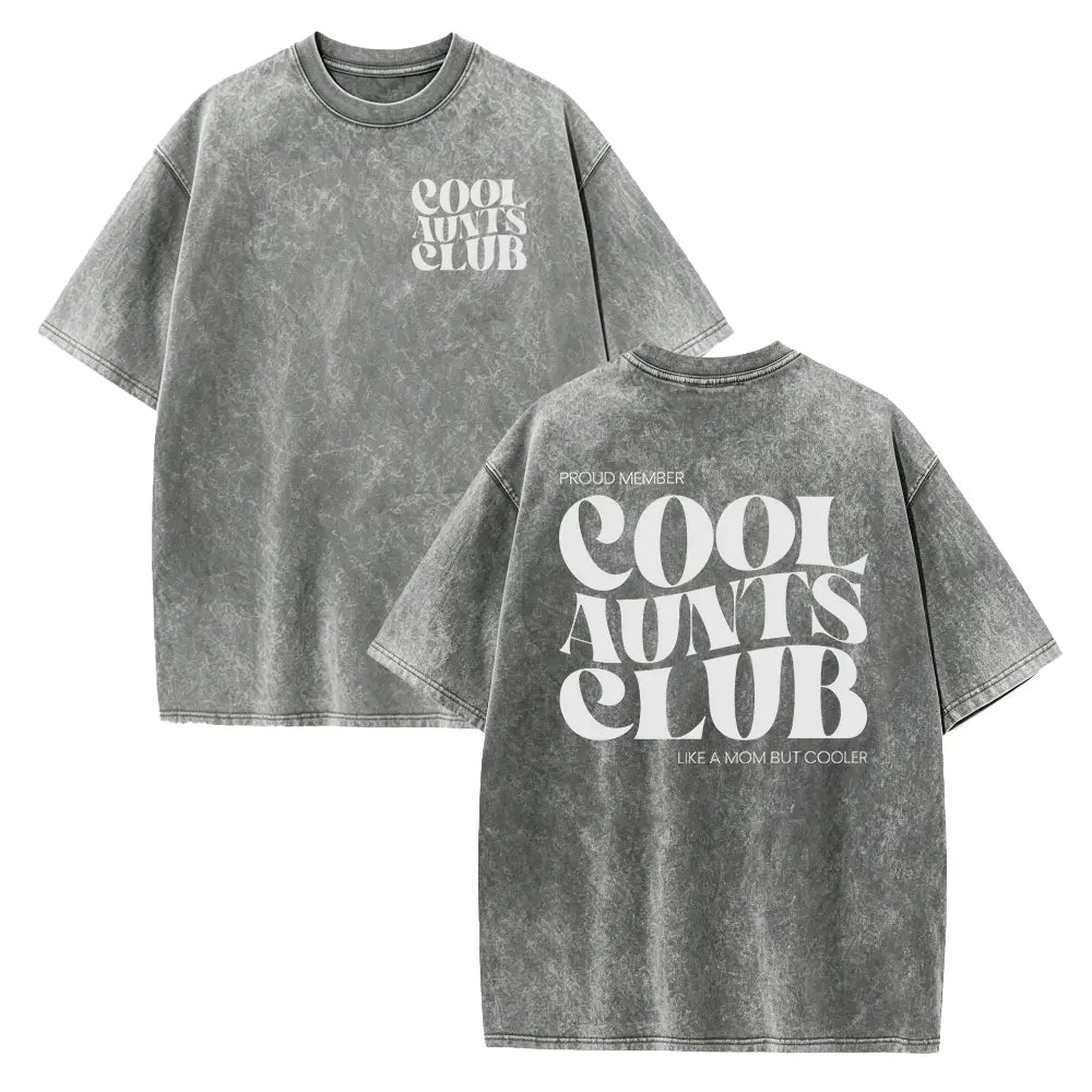 Cool Aunt Printed T-Shirt – Soft Washed Cotton, Great Gift for Sisters & Aunts