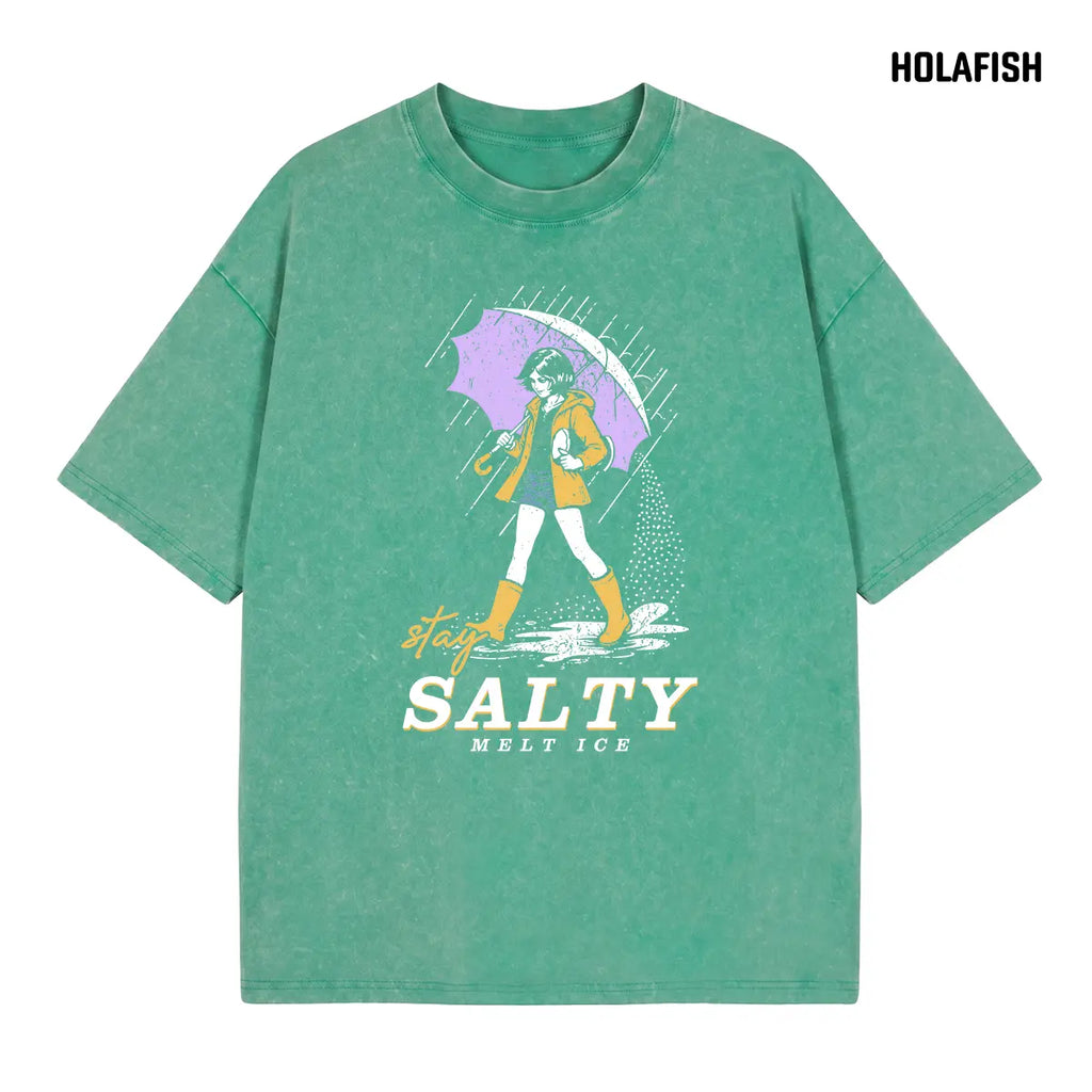 Holafish Women's Vintage Acid Wash Graphic Tee, Soft Cotton Short Sleeve Top, Casual Relaxed Fit Crewneck for Layering, Jeans