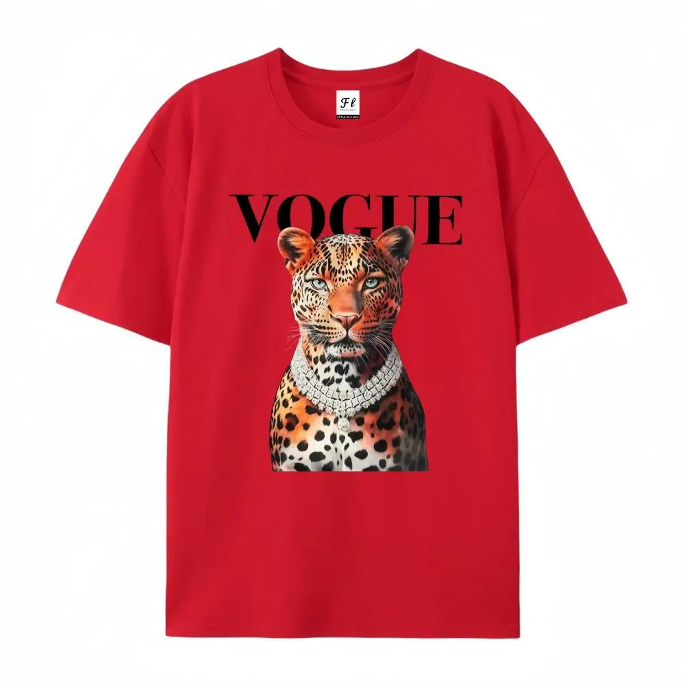 Fashion Leopard Graphic Tee Tshirt   Casual Womenswear Streetwear