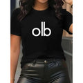 Women's Summer Casual Short-Sleeve Round-Neck Printed T-Shirt - Fitted Knit Fabric, Moderate Thickness, Streetwear Style, Essential Top, Clothes for Women