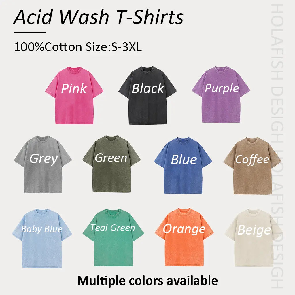 Holafish Women's Vintage Acid Wash Graphic Tee, Soft Cotton Short Sleeve Top, Casual Relaxed Fit Crewneck for Layering, Jeans