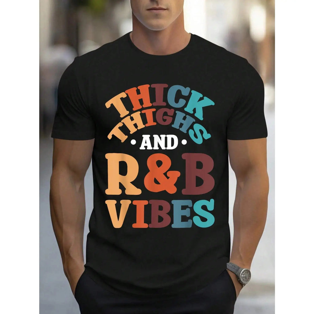 100% Cotton Unisex Thick Thighs R&B Vibes T-Shirt 90's R&B Girl RnB R And B Body PositivityUnisex Crew neck T-shirt for Men And Women,All-Season Comfort,Heavyweight 100% Cotton