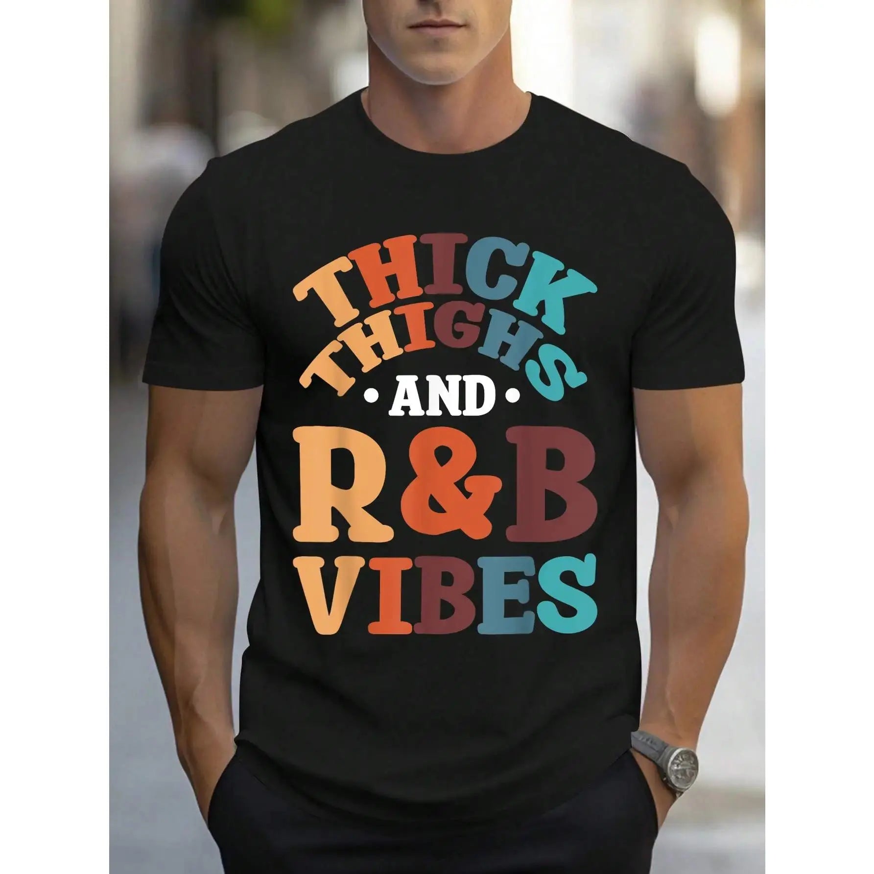 100% Cotton Unisex Thick Thighs R&B Vibes T-Shirt 90's R&B Girl RnB R And B Body PositivityUnisex Crew neck T-shirt for Men And Women,All-Season Comfort,Heavyweight 100% Cotton