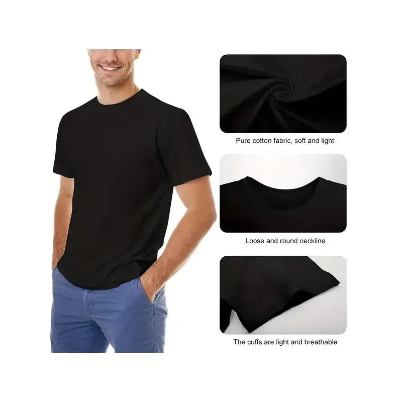 Men's Vintage Graphic T-Shirt with Double-Sided 90s Cartoon Print, Casual Streetwear Round Neck Short Sleeve in 100% Cotton