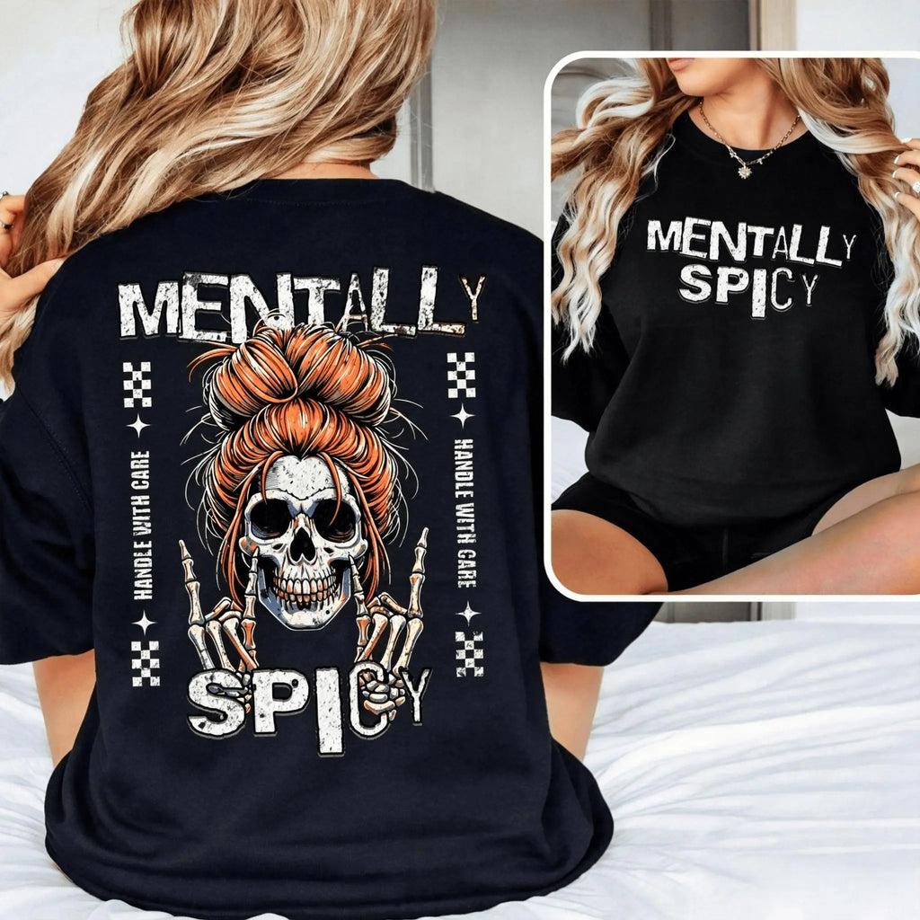 Fiery Soul" Skull — Satirical Dark Humor T-Shirt, Fun & Sarcastic Mom Gift, Mother's Day Present TShirt