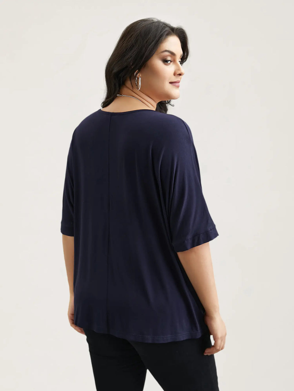 BLOOMCHIC Women's Plus Size Minimalist T-Shirts,  Garment Trendy Tops Casual Loose-Fit High-Stretch Sleeves Supersoft Round Neck Plain Style [M-6X] 2026 Summer Vibes Basic Tshirt Swimweek,summeroutfits,Summer wins,Deals for you days,