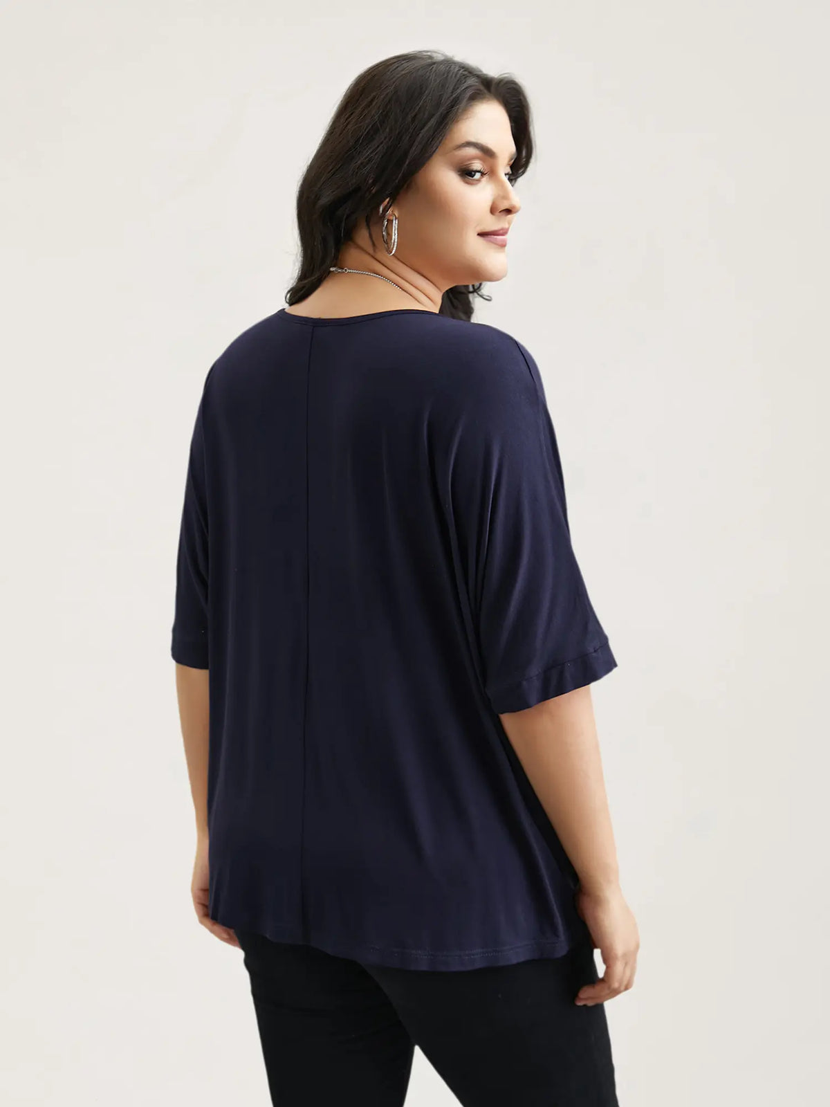 BLOOMCHIC Women's Plus Size Minimalist T-Shirts,  Garment Trendy Tops Casual Loose-Fit High-Stretch Sleeves Supersoft Round Neck Plain Style [M-6X] 2026 Summer Vibes Basic Tshirt Swimweek,summeroutfits,Summer wins,Deals for you days,