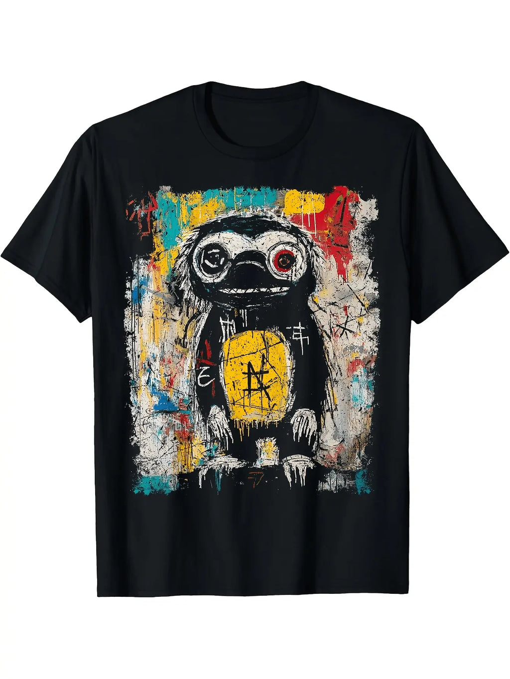 T-Shirt Featuring a Sloth in a 90S Graffiti Pop Art Style